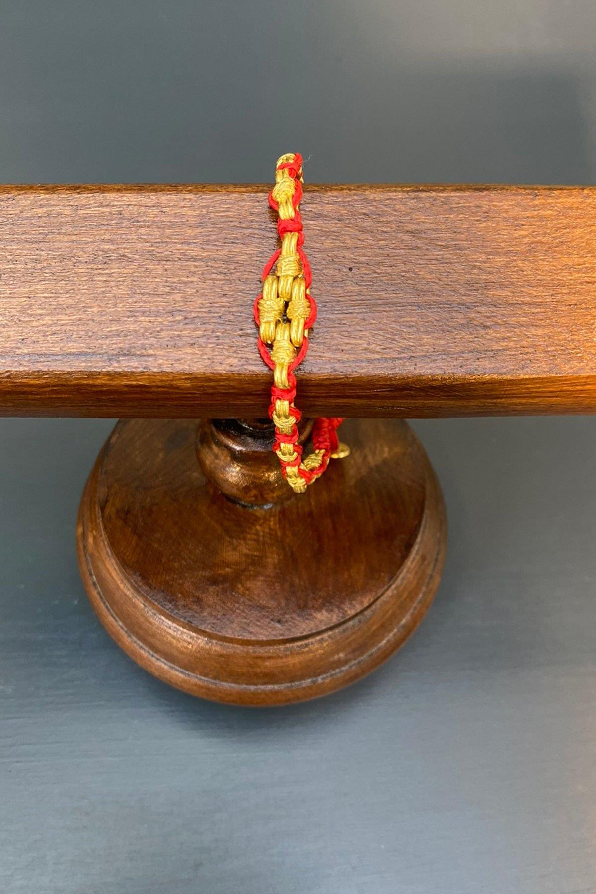 Gold Rengi Düğümlü Bronz Bileklik By-7193