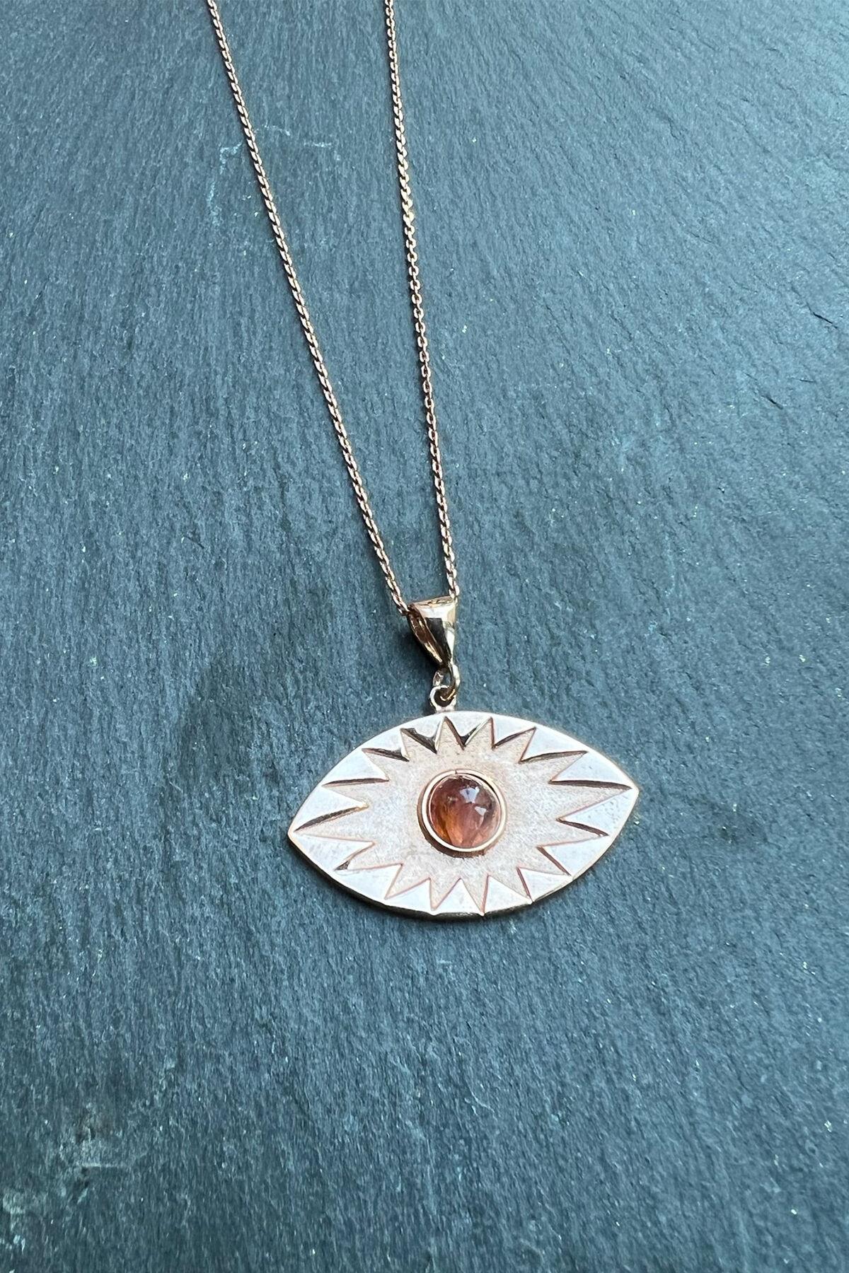 Göz Desenli Gümüş Kolye By-5898