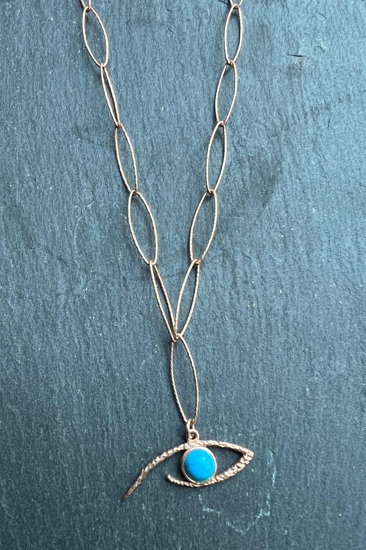 Göz Desenli Gümüş Kolye By-5910