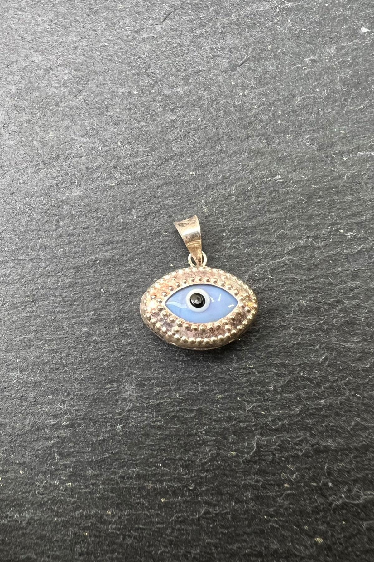 Göz Desenli Nazar Boncuklu Gümüş Kolye Ucu By-6270