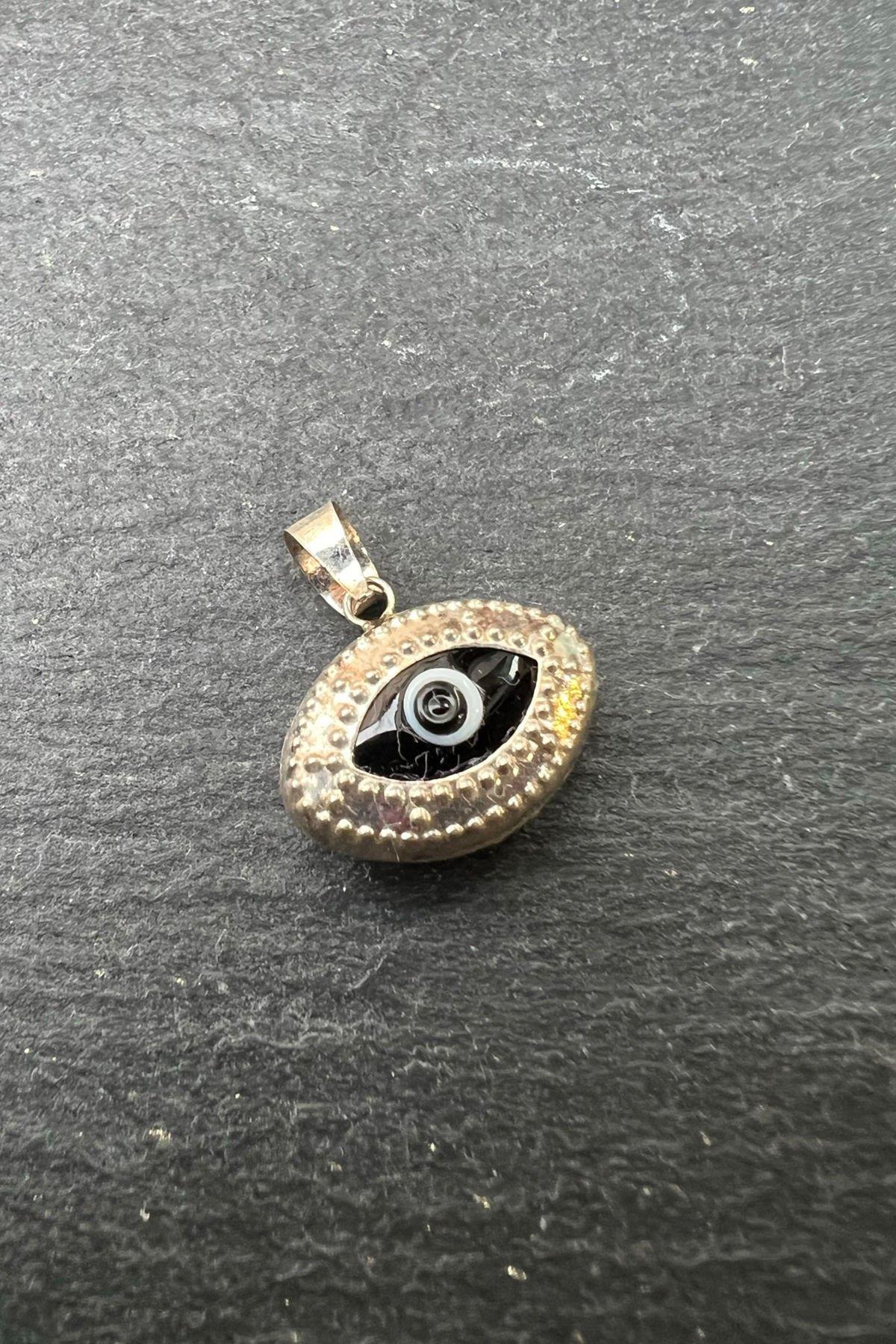 Göz Desenli Nazar Boncuklu Gümüş Kolye Ucu By-6274