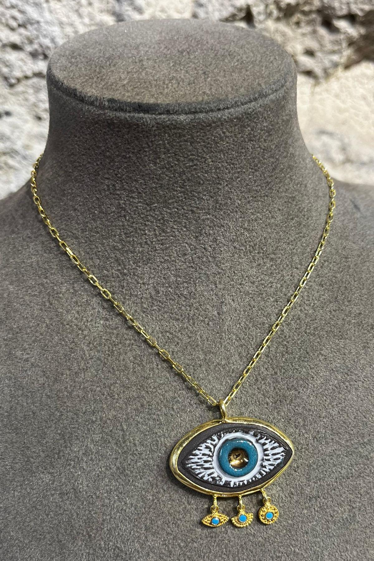 Göz Model Gümüş Kolye  By-8731