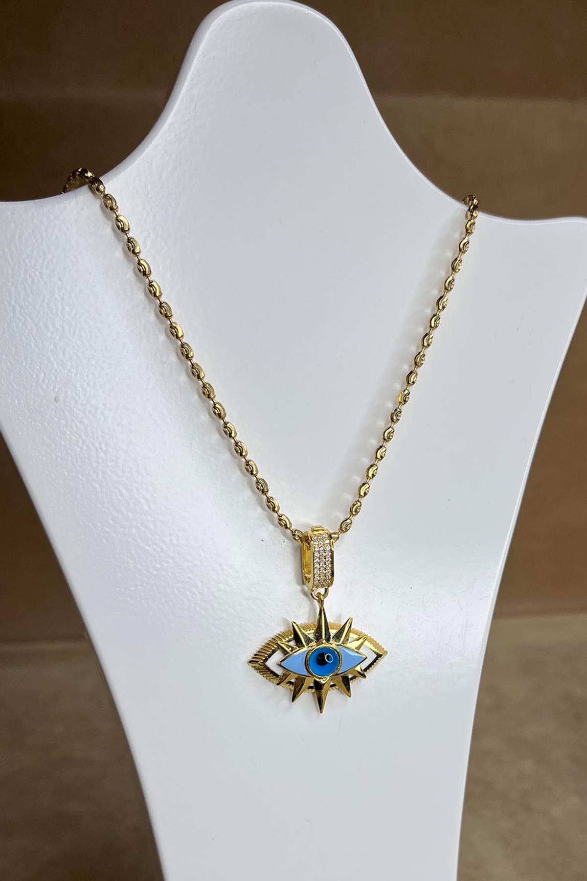 Göz Model Gümüş Kolye  By-8914