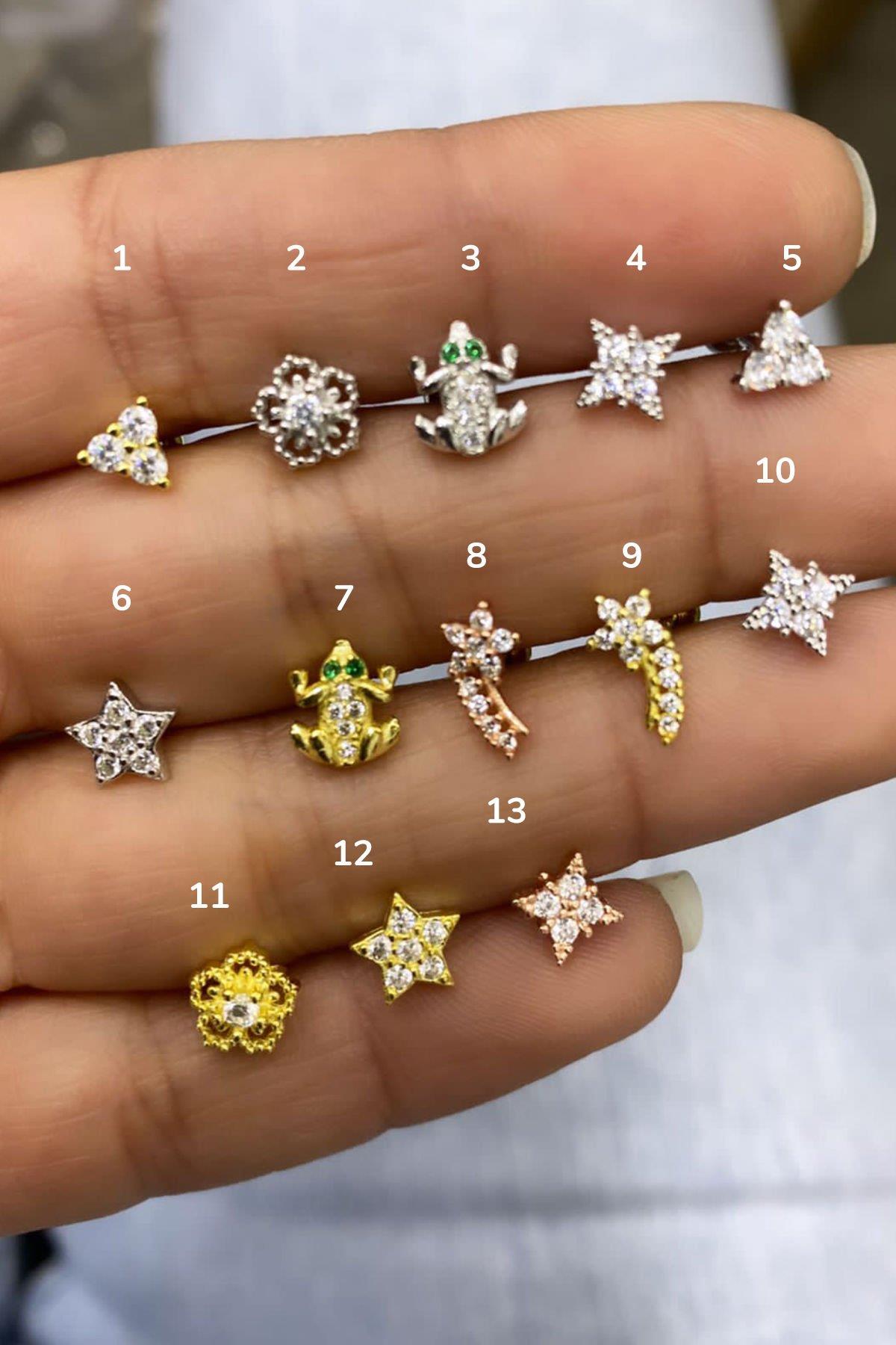Gümüş Tragus Küpe By-6962