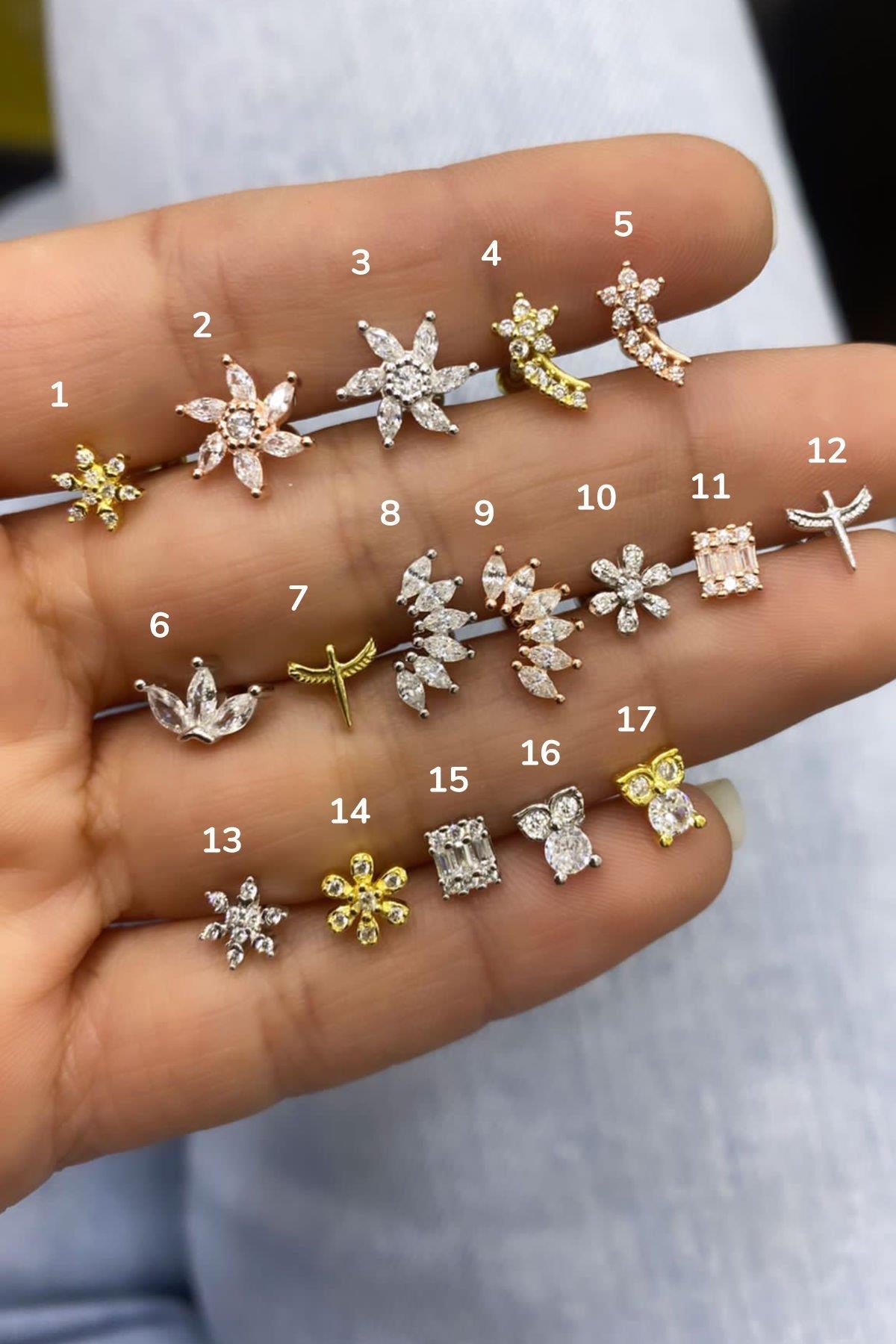 Gümüş Tragus Küpe By-7042