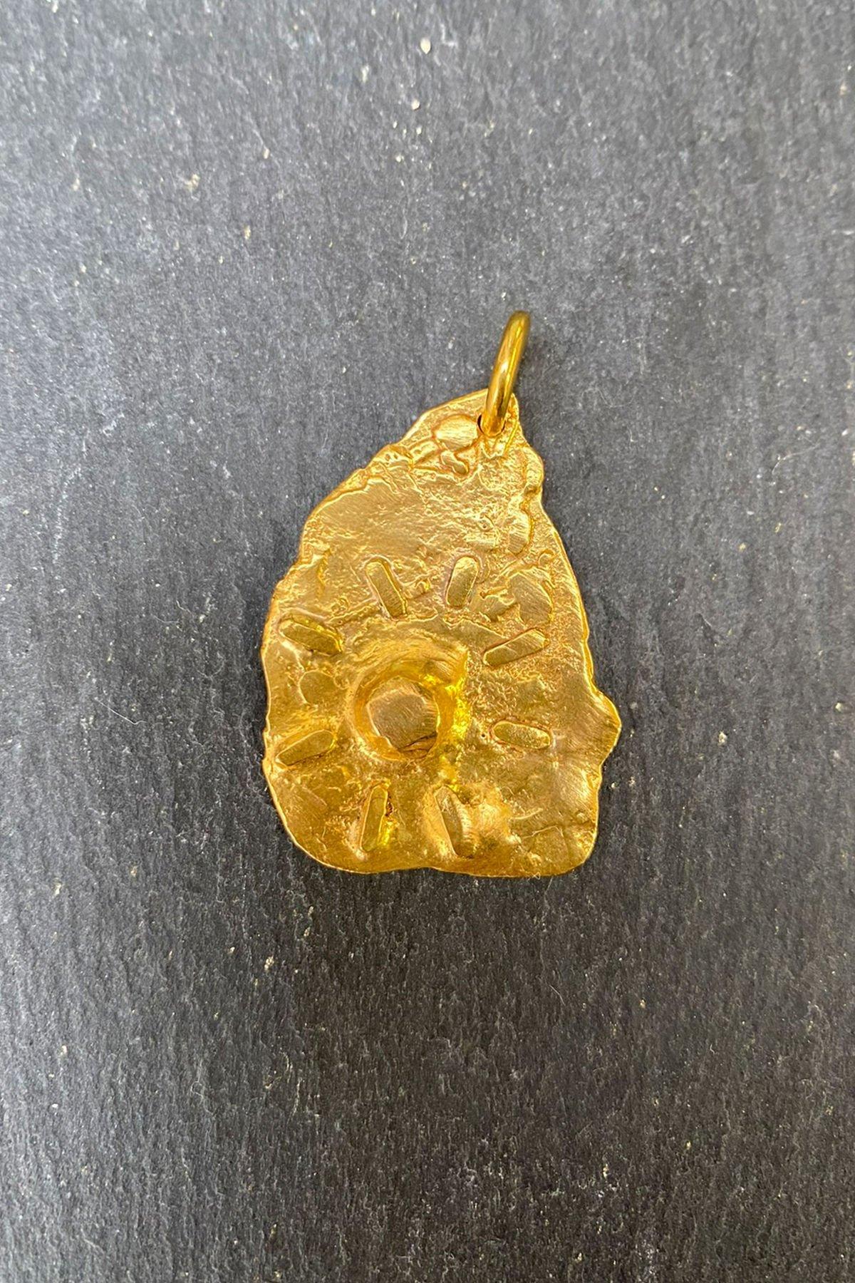 Güneş Desenli Bronz Kolye Ucu By-6198