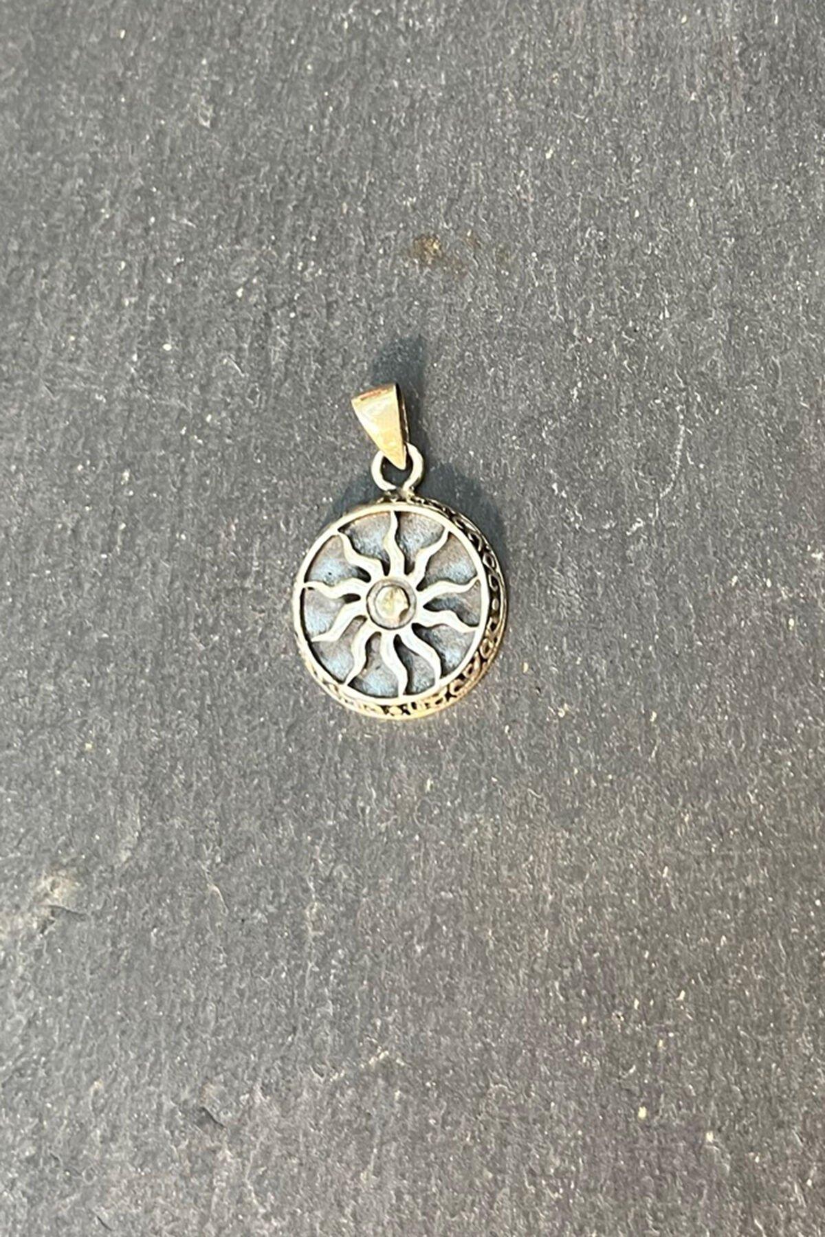 Güneş Model Gümüş Erkek Kolye Ucu  By-7631