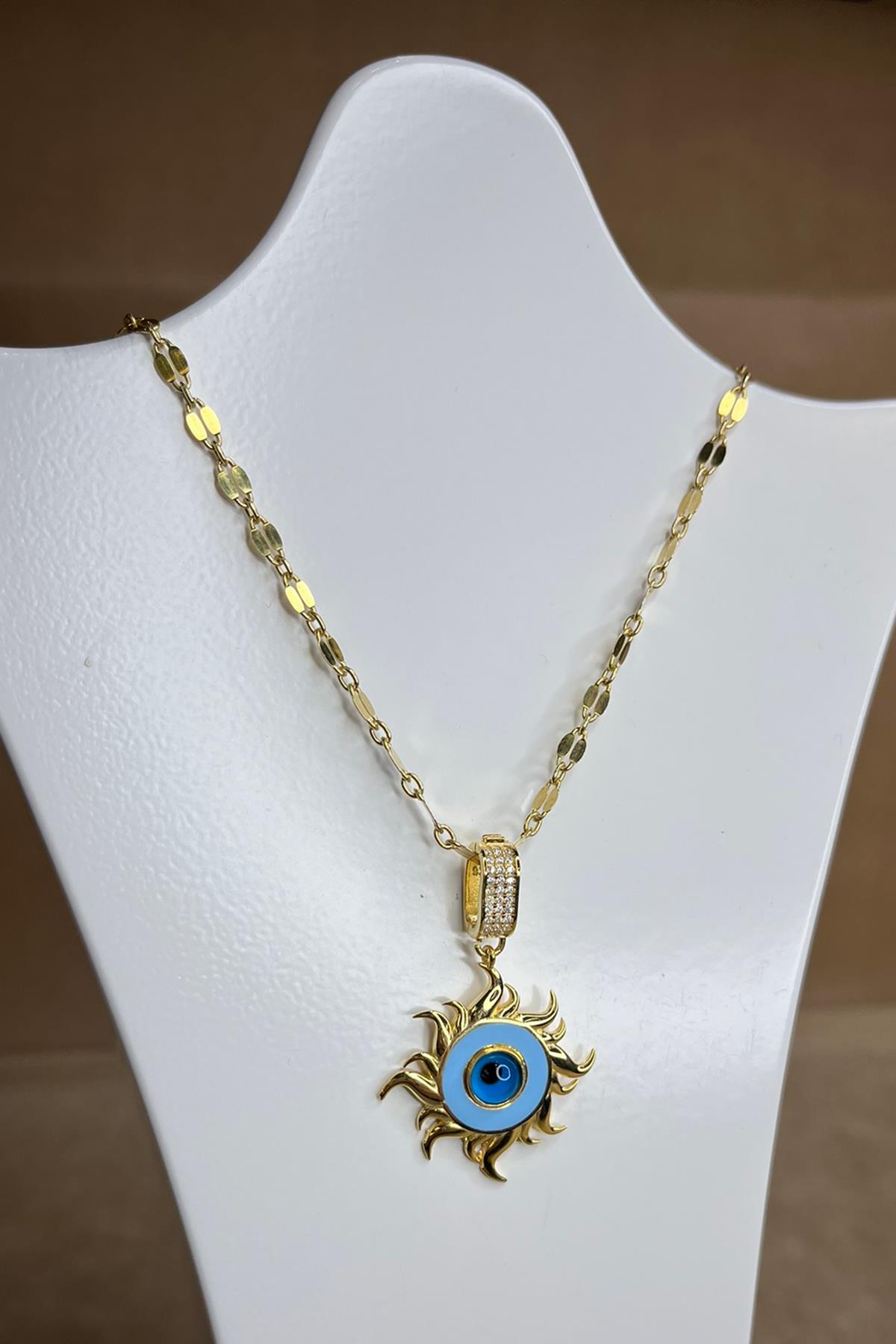 Güneş Model Gümüş Kolye By-8912