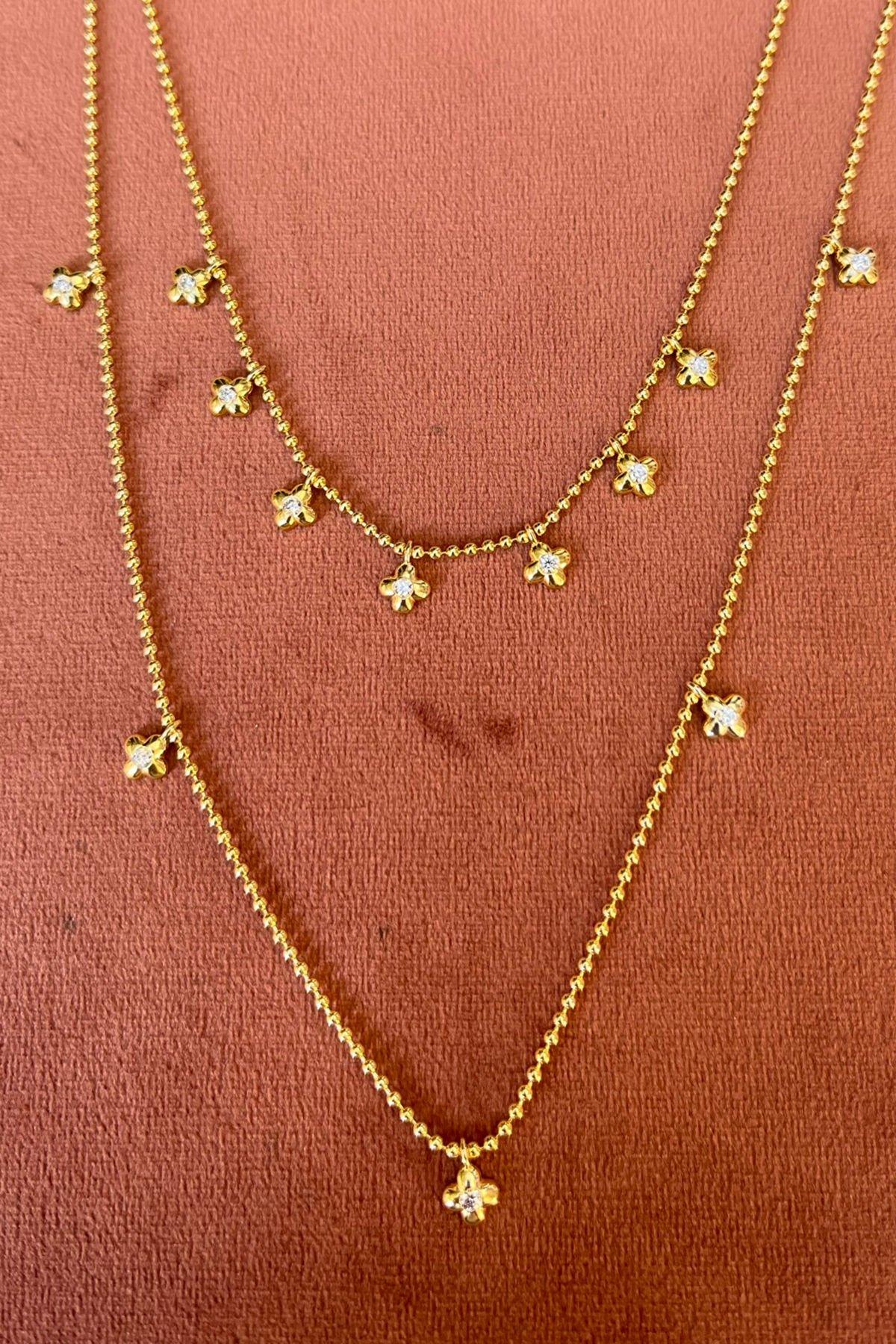 İkili Model Gümüş Kolye By-7807