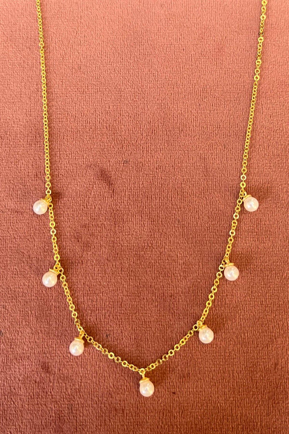 İncili Gümüş Kolye By-7804