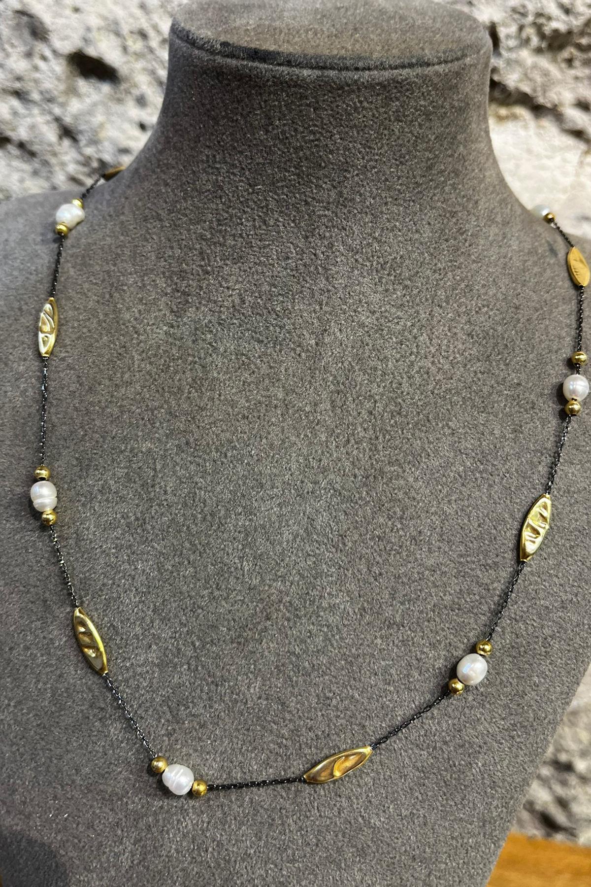 İncili Gümüş Kolye By-8711