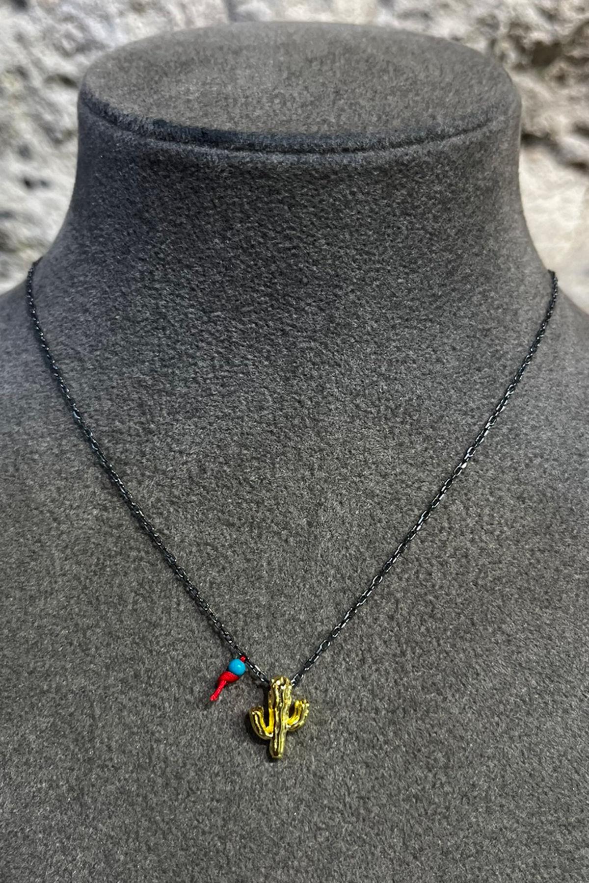 Kaktüs Model Gümüş Kolye By-8744