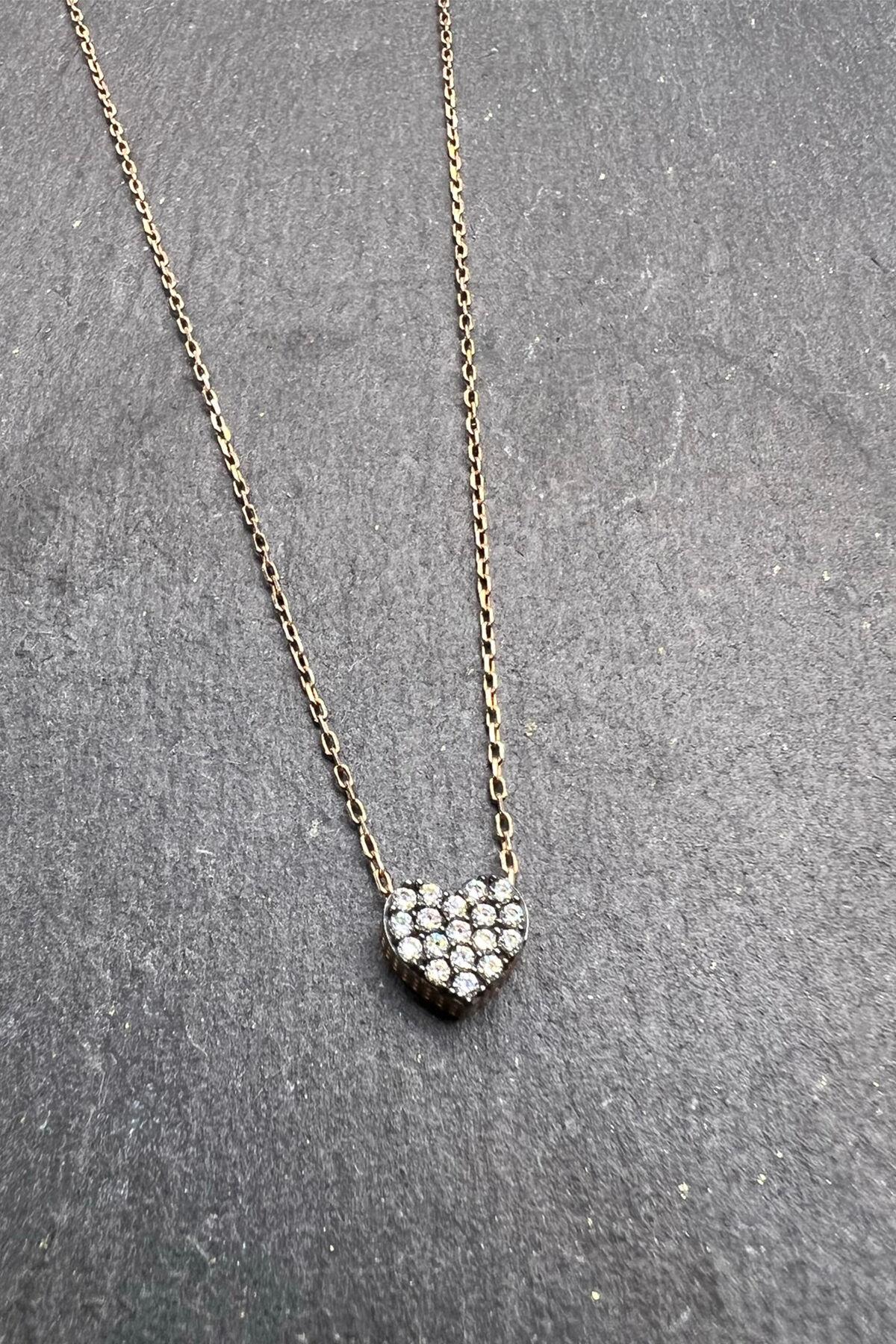 Kalpli Taşlı Gümüş Kolye By-5966