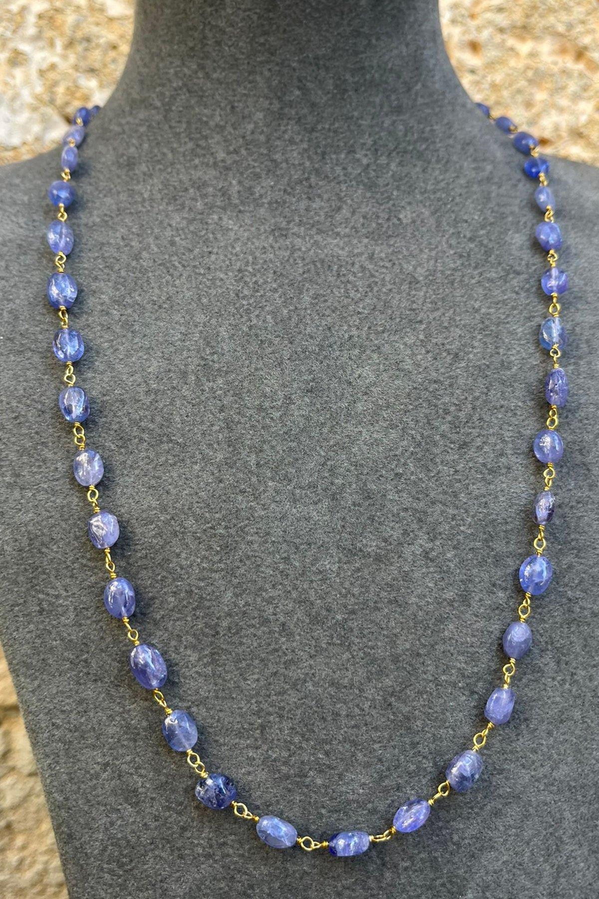 Kalsedon Taşlı Gümüş Kolye By-8024