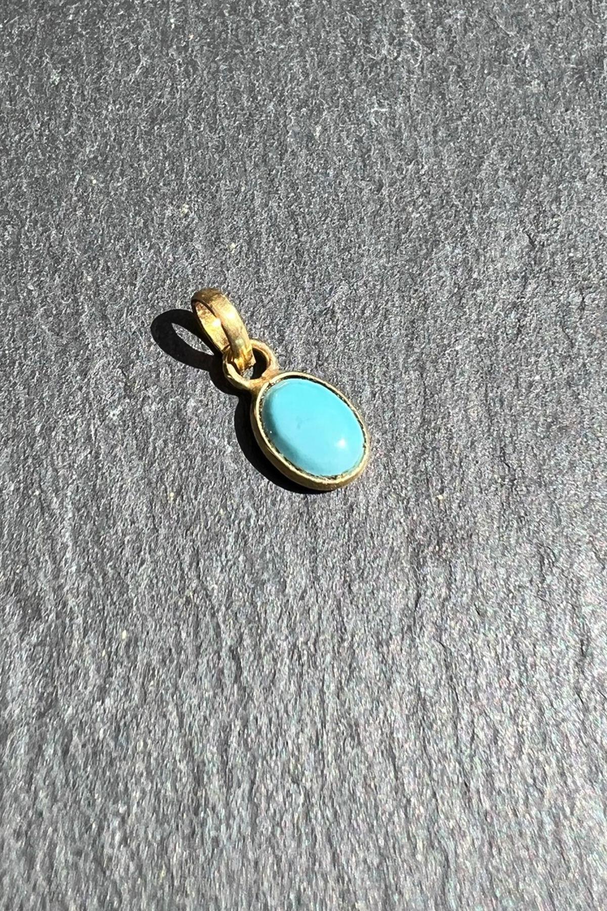 Kalsedon Taşlı Gümüş Kolye Ucu By-6081