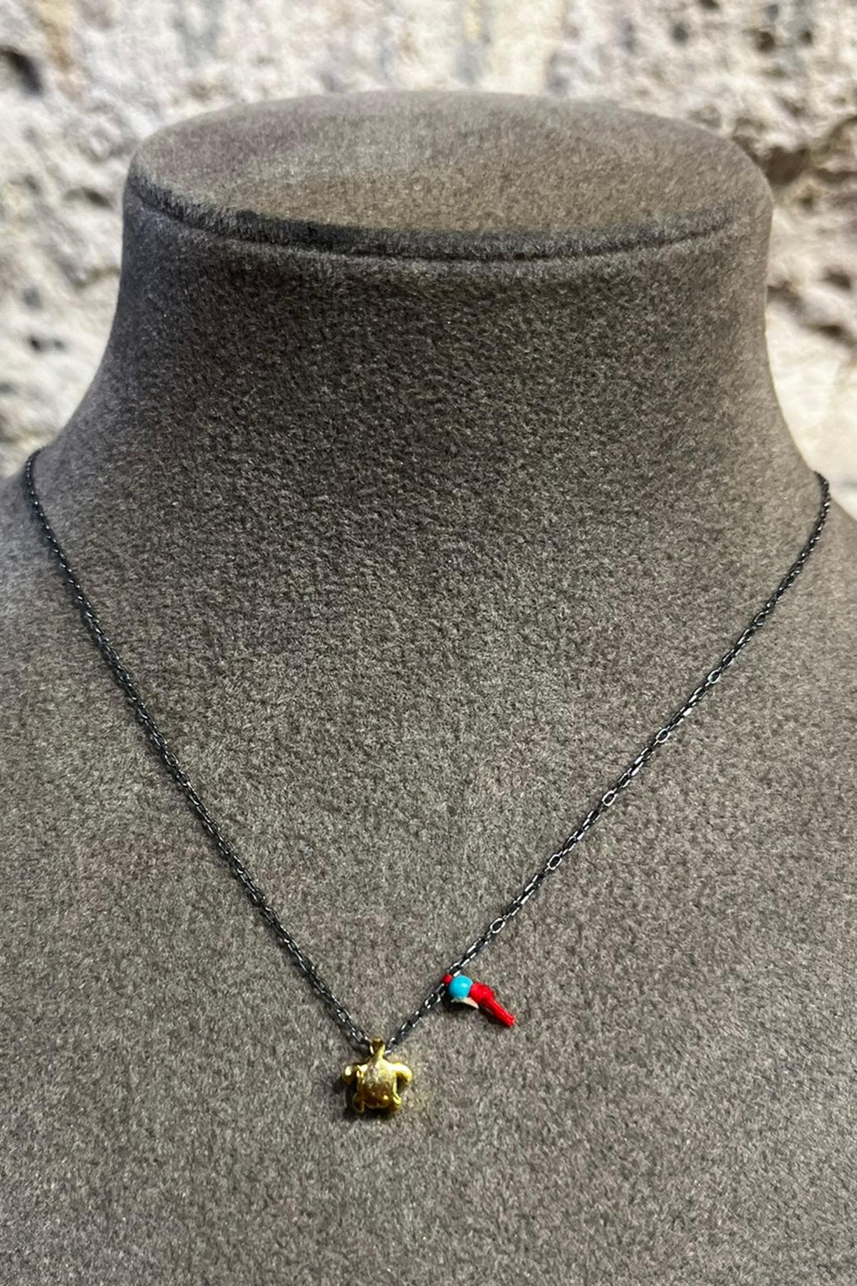 Kaplumbağa Model Gümüş Kolye By-8743