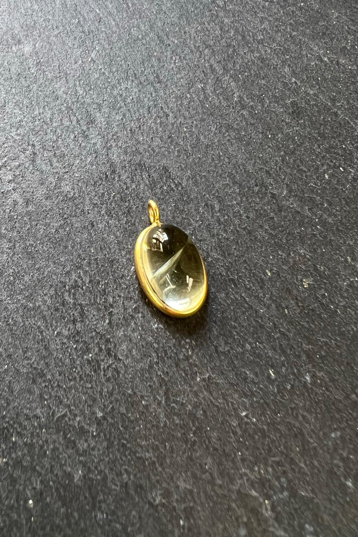 Kedi Gözü Taşlı Gümüş Kolye Ucu By-5829