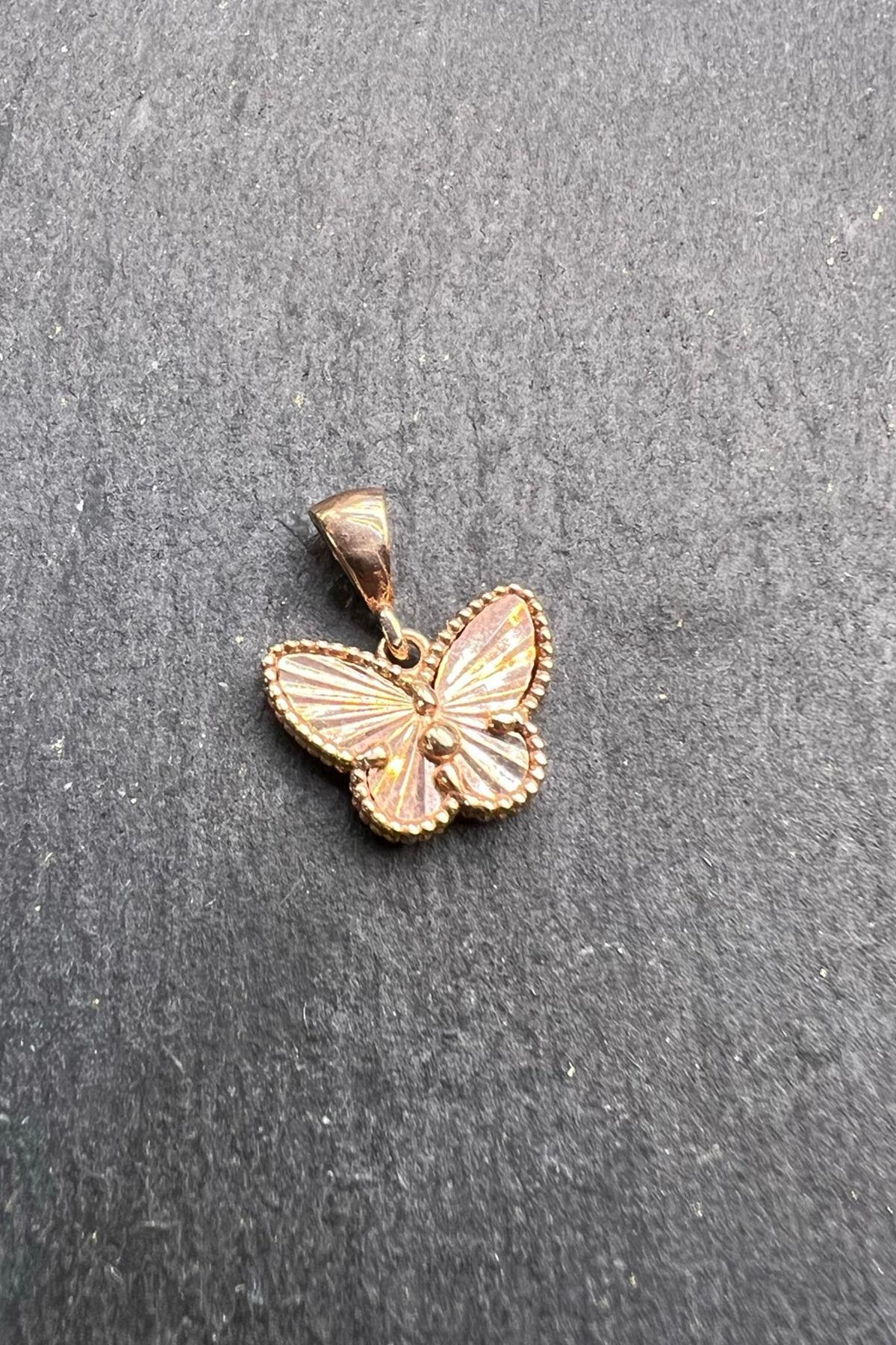 Kelebek Desenli Gümüş Kolye Ucu By-5993