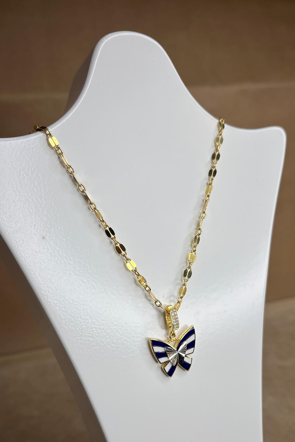 Kelebek Model Gümüş Kolye By-8910