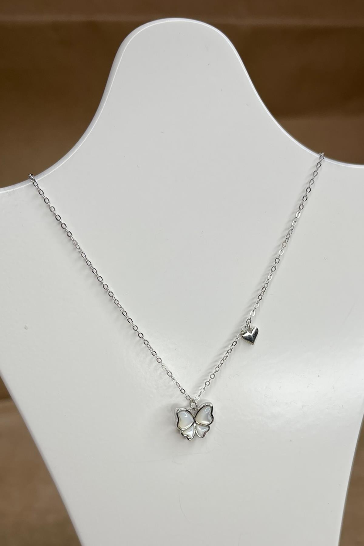 Kelebek Model Gümüş Kolye By-8968