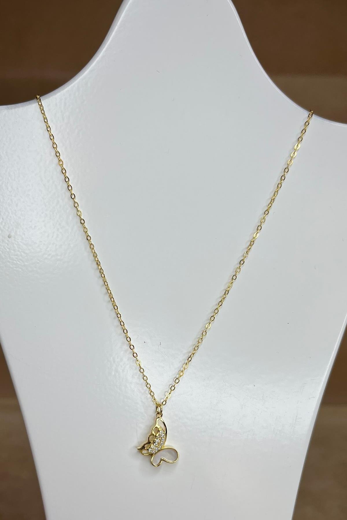 Kelebek Model Gümüş Kolye By-8969