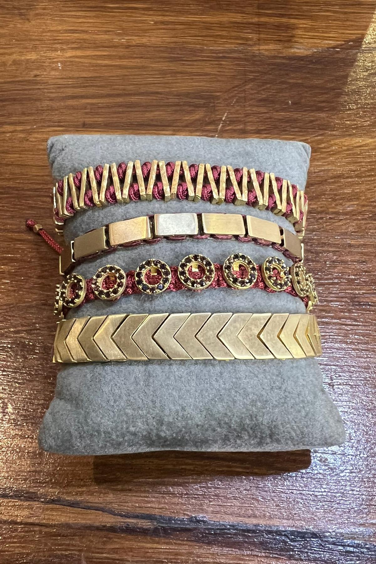 Kombin Bronz Bileklikler By-8856