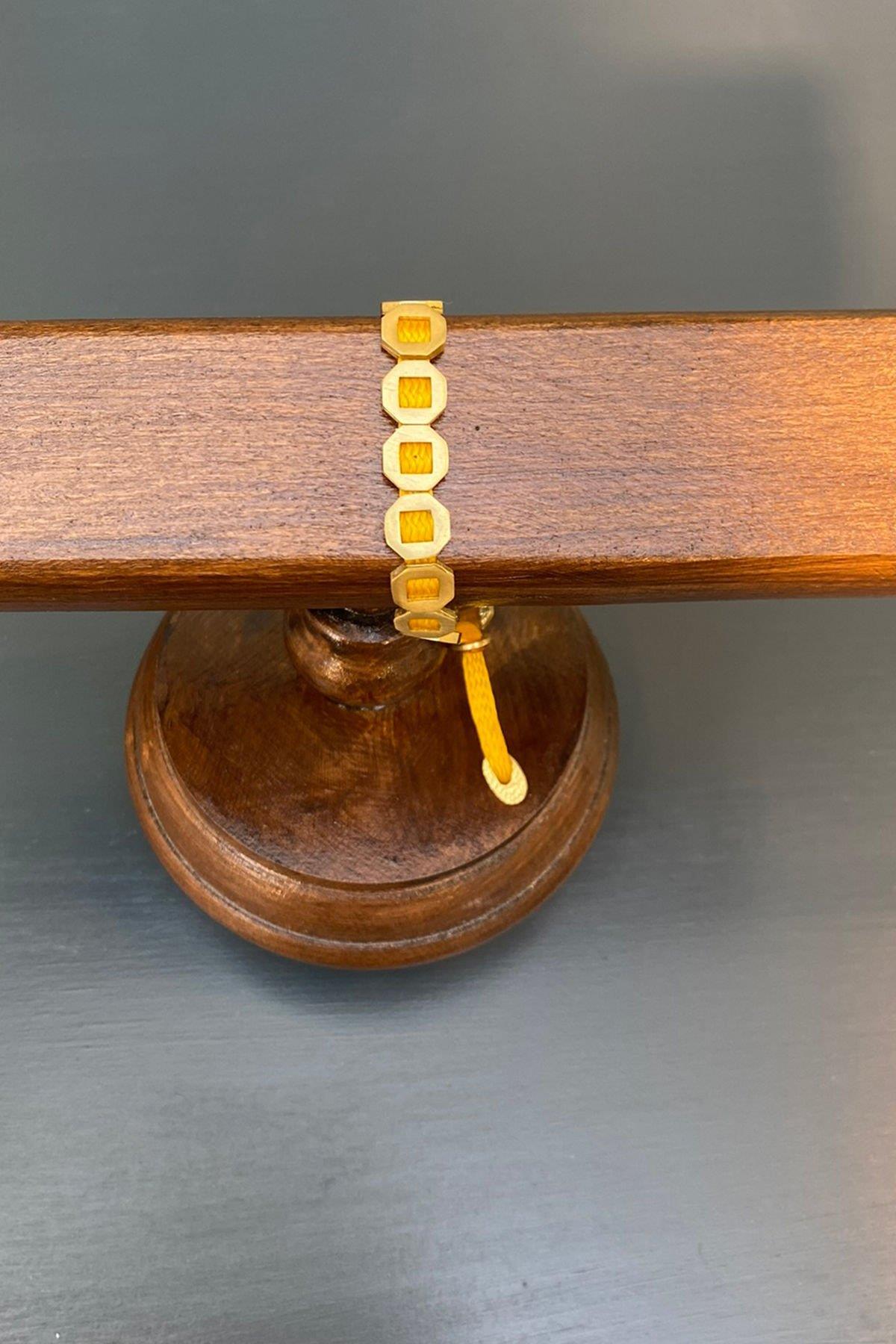 Köşeli Kare Model İçi Boş Bronz Bileklik By-7190