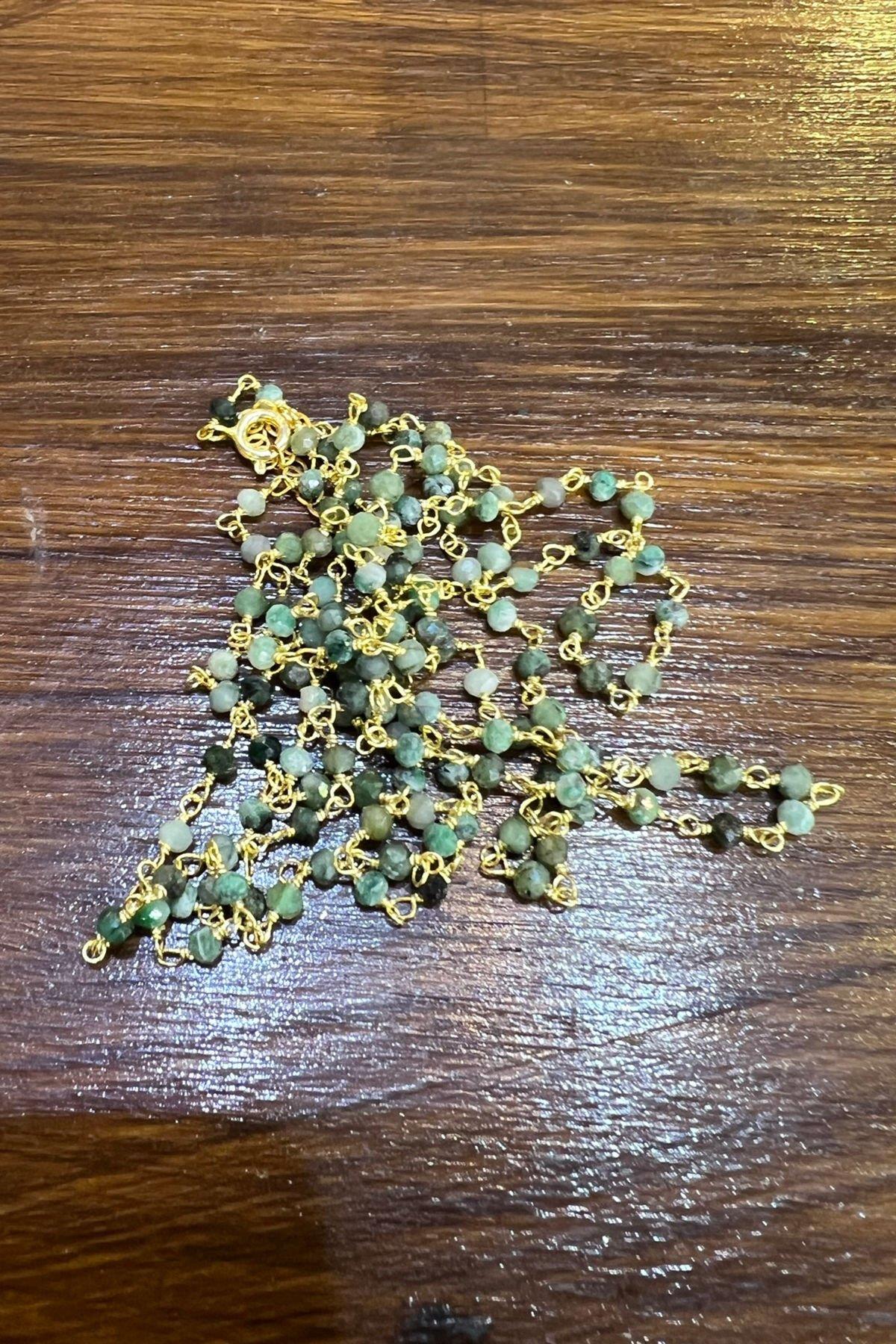 Labrodorit Taşlı Gümüş Kolye By-7078