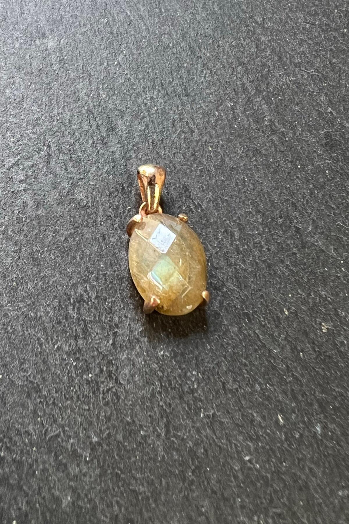 Labrodorit Taşlı Gümüş Kolye Ucu By-5827