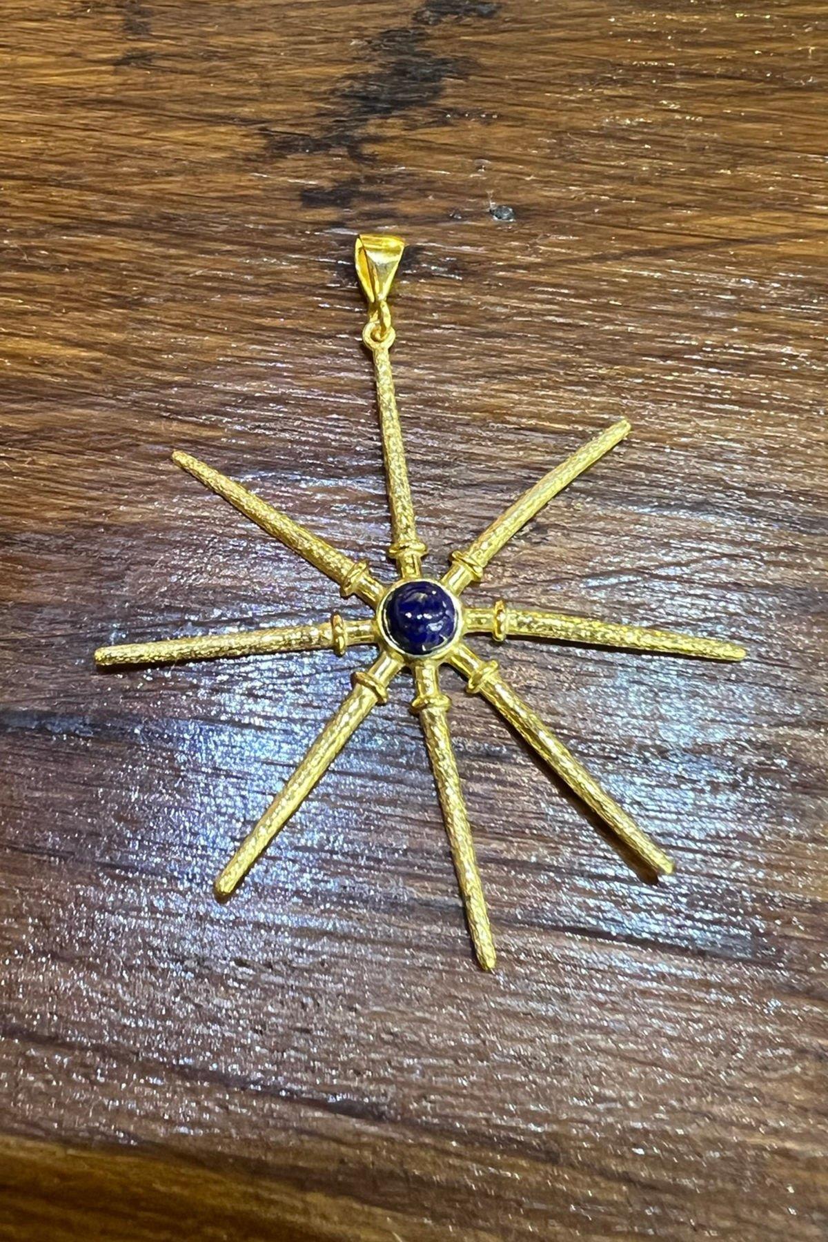 Lapis Taşlı Gümüş Kolye Ucu By-7092