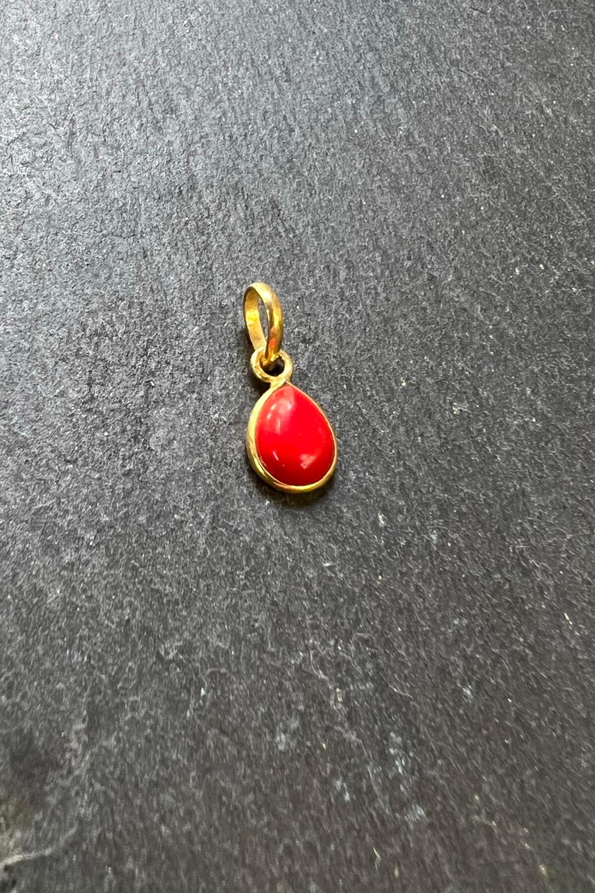 Mercan Taşlı Gümüş Kolye Ucu By-5835