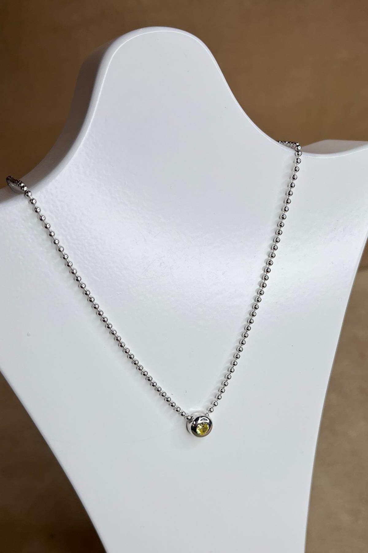 Minimal Yuvarlak Model Gümüş Kolye By-8923