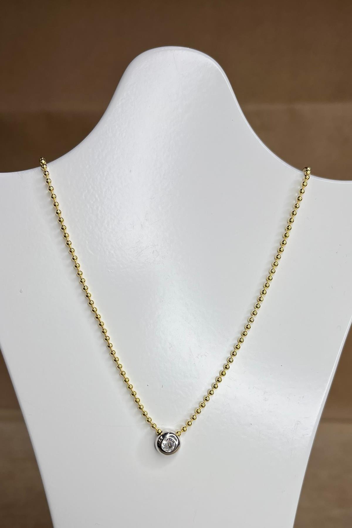 Minimal Yuvarlak Model Gümüş Kolye By-8923