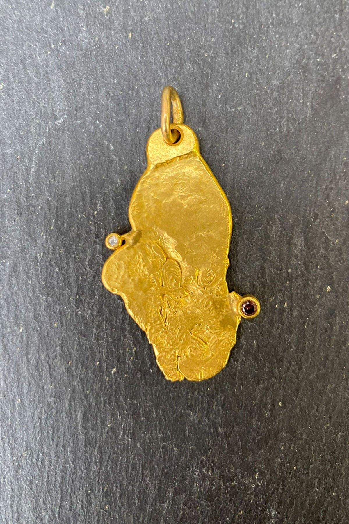 Mor Beyaz Taşlı Bronz Kolye Ucu By-6194