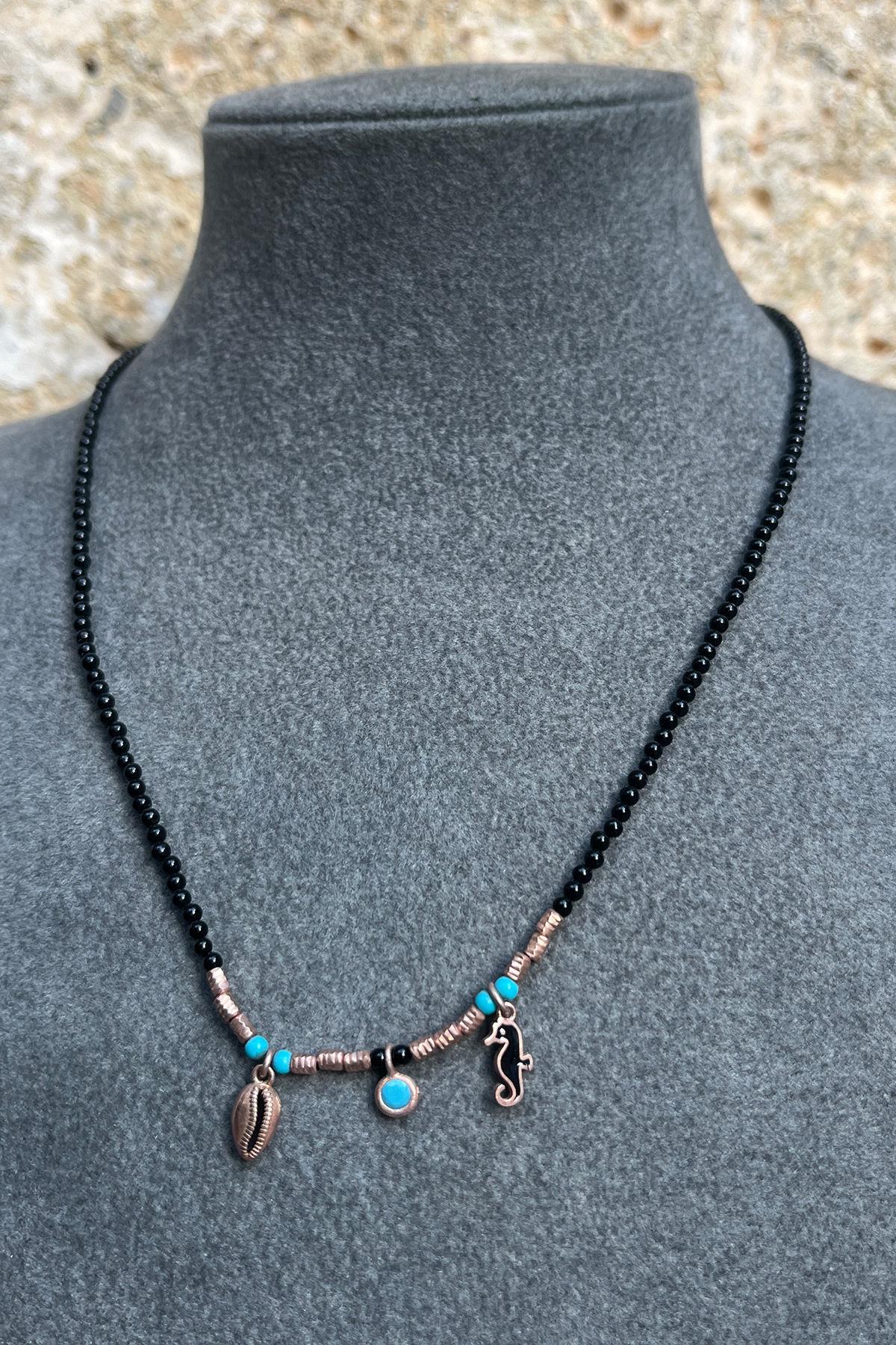 Onx Taşlı Gümüş Kolye By-7959