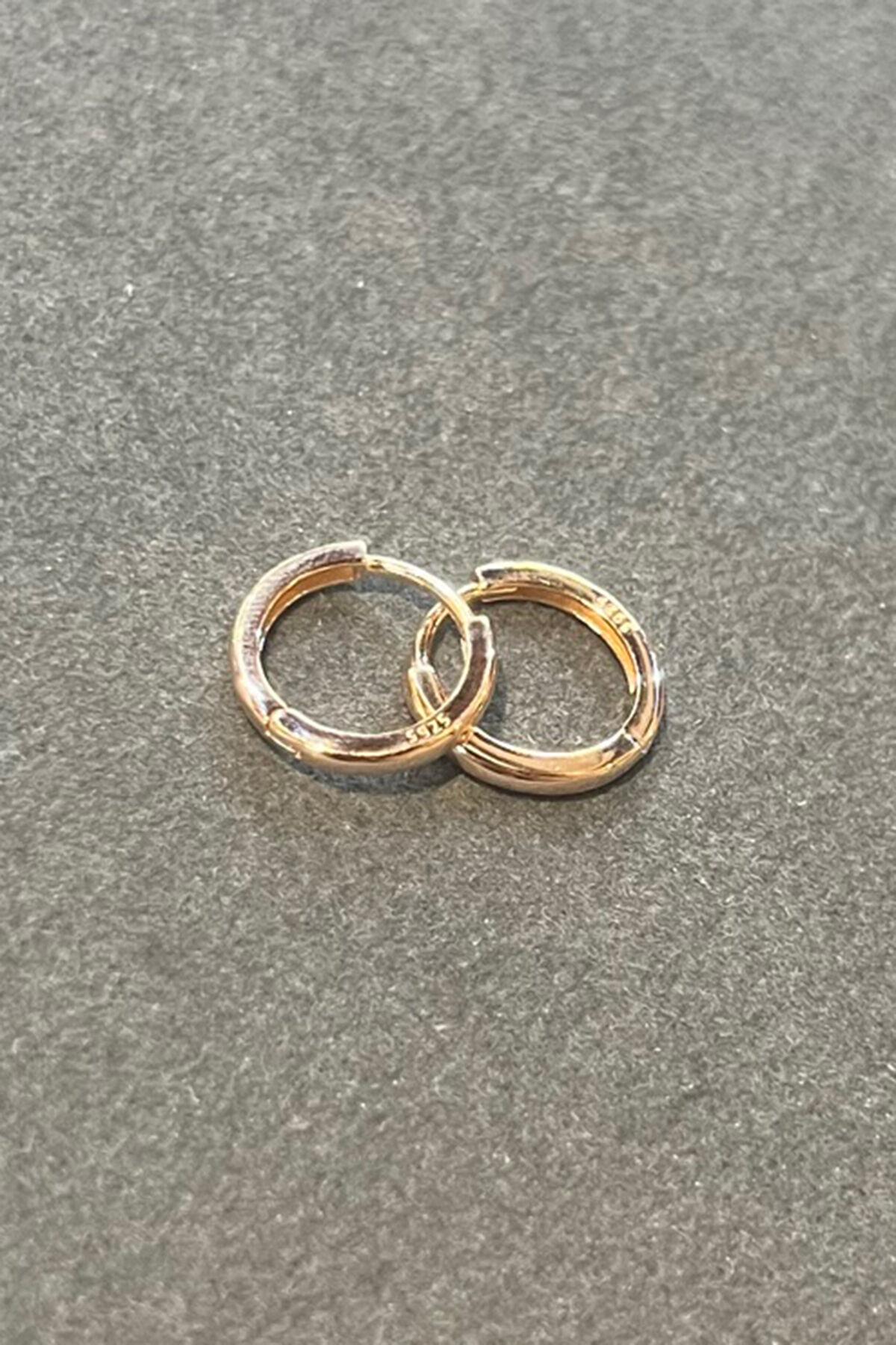 Rose Gold Gümüş Halka Küpe By-7303