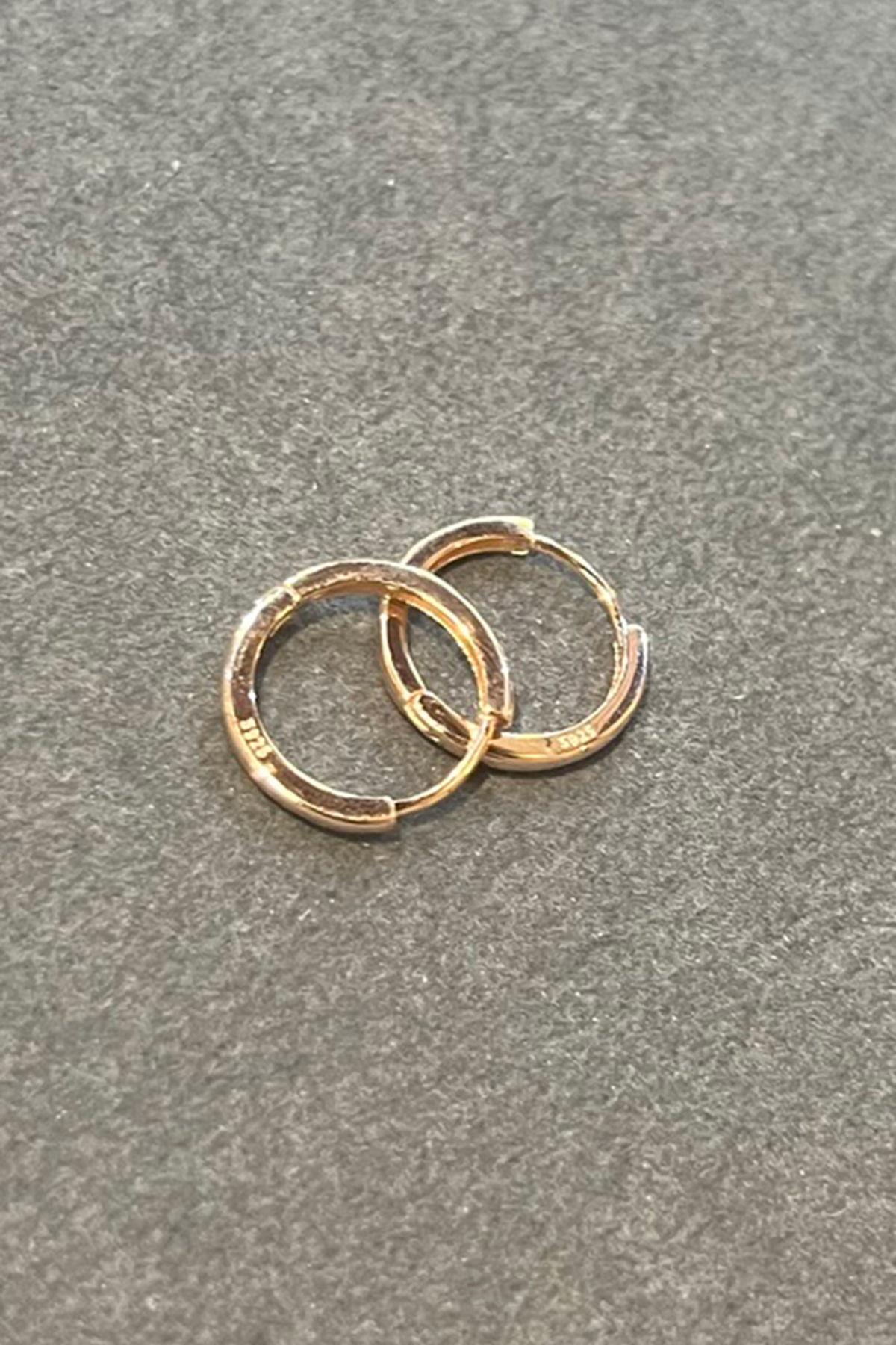 Rose Gold Gümüş Halka Küpe By-7304