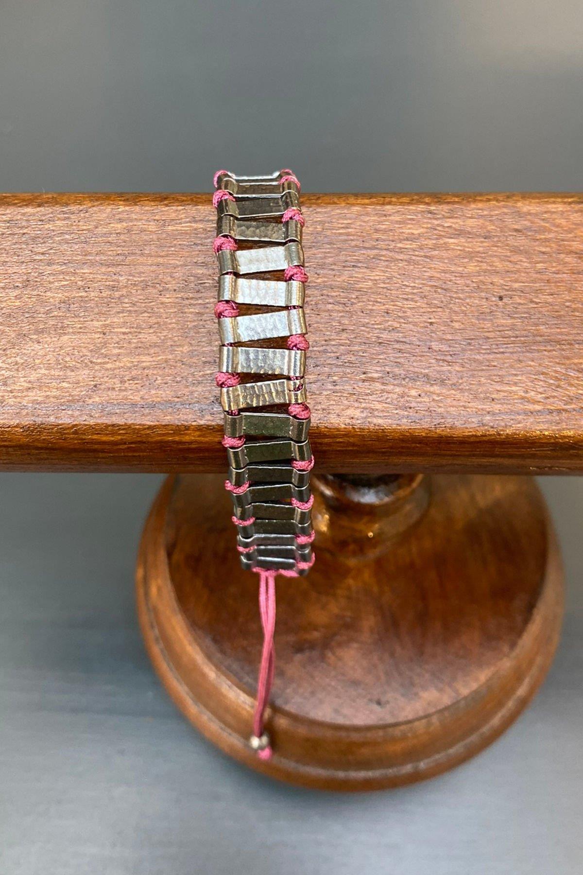 Şerit Model Düğümlü Bronz Bileklik By-7186