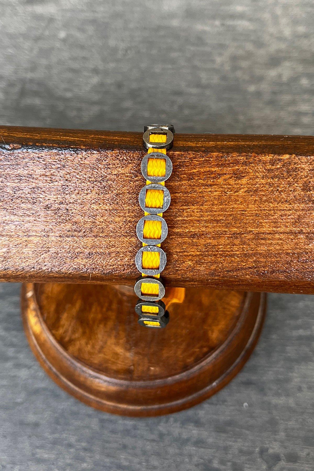 Siyah Rodajlı Bronz Bileklik By-8470