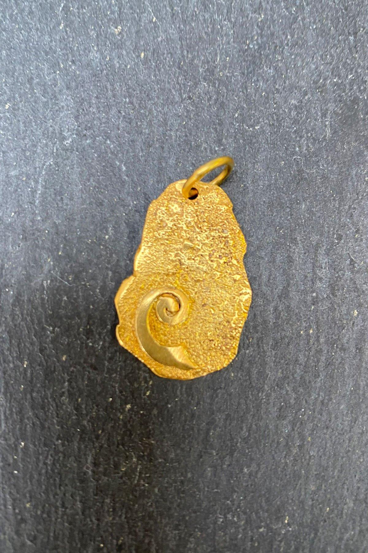 Spiral Desenli Bronz Kolye Ucu By-6199