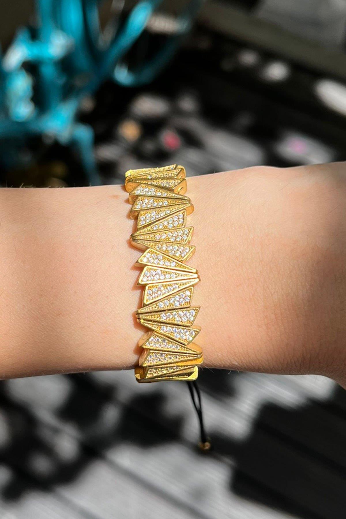 Taşlı Bronz Bileklik By-8493