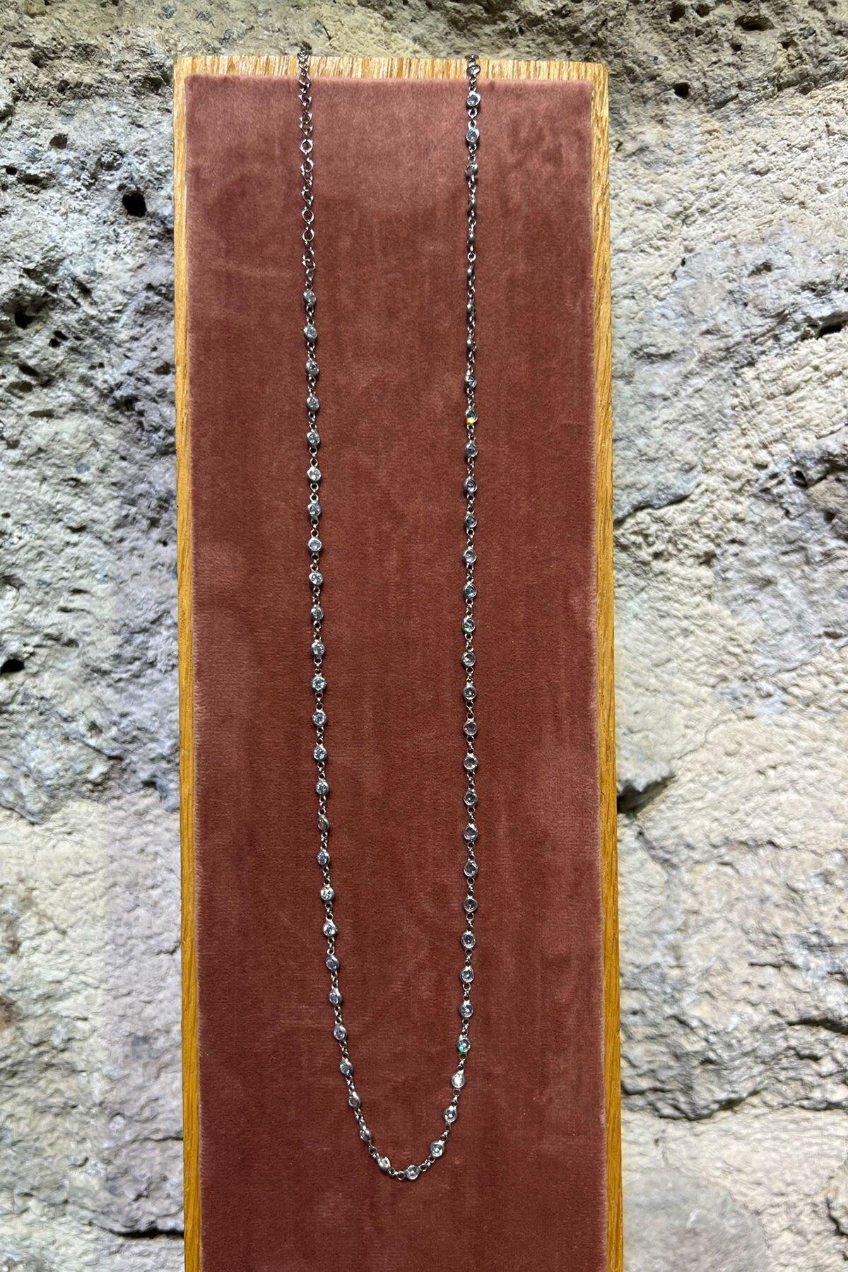 Taşlı Gümüş Kolye By-6279