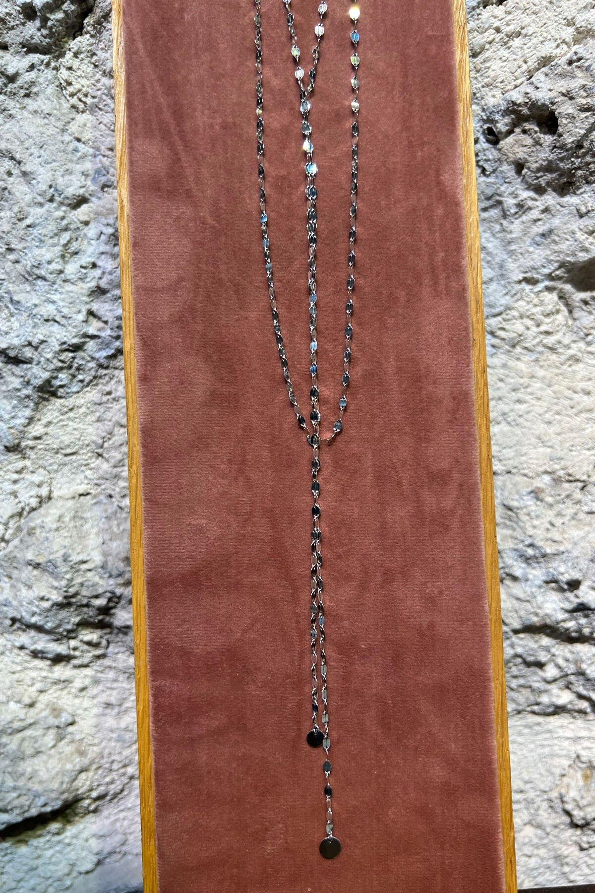 Taşlı Gümüş Kolye By-6290