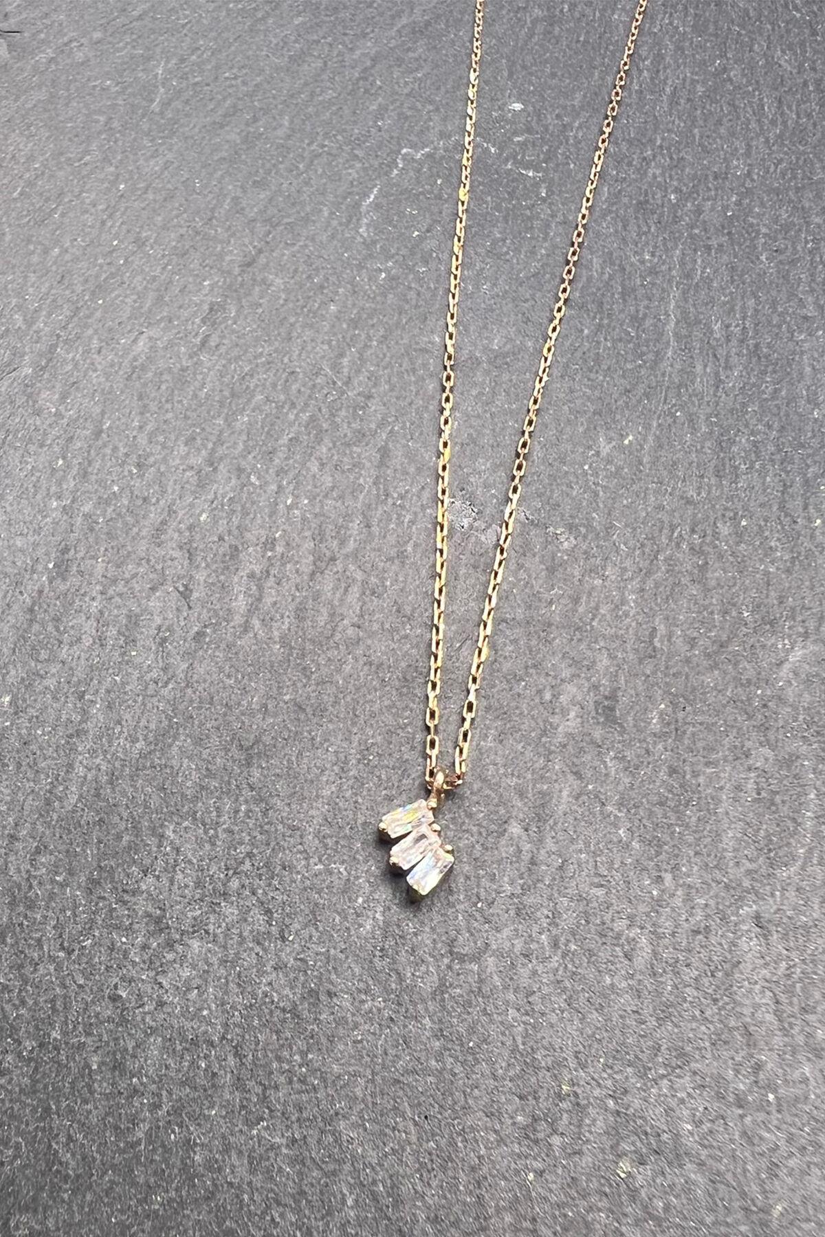 Taşlı Gümüş Kolye By-6528