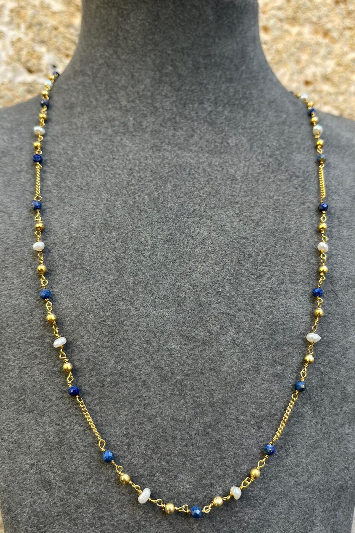 Taşlı Gümüş Kolye By-8026