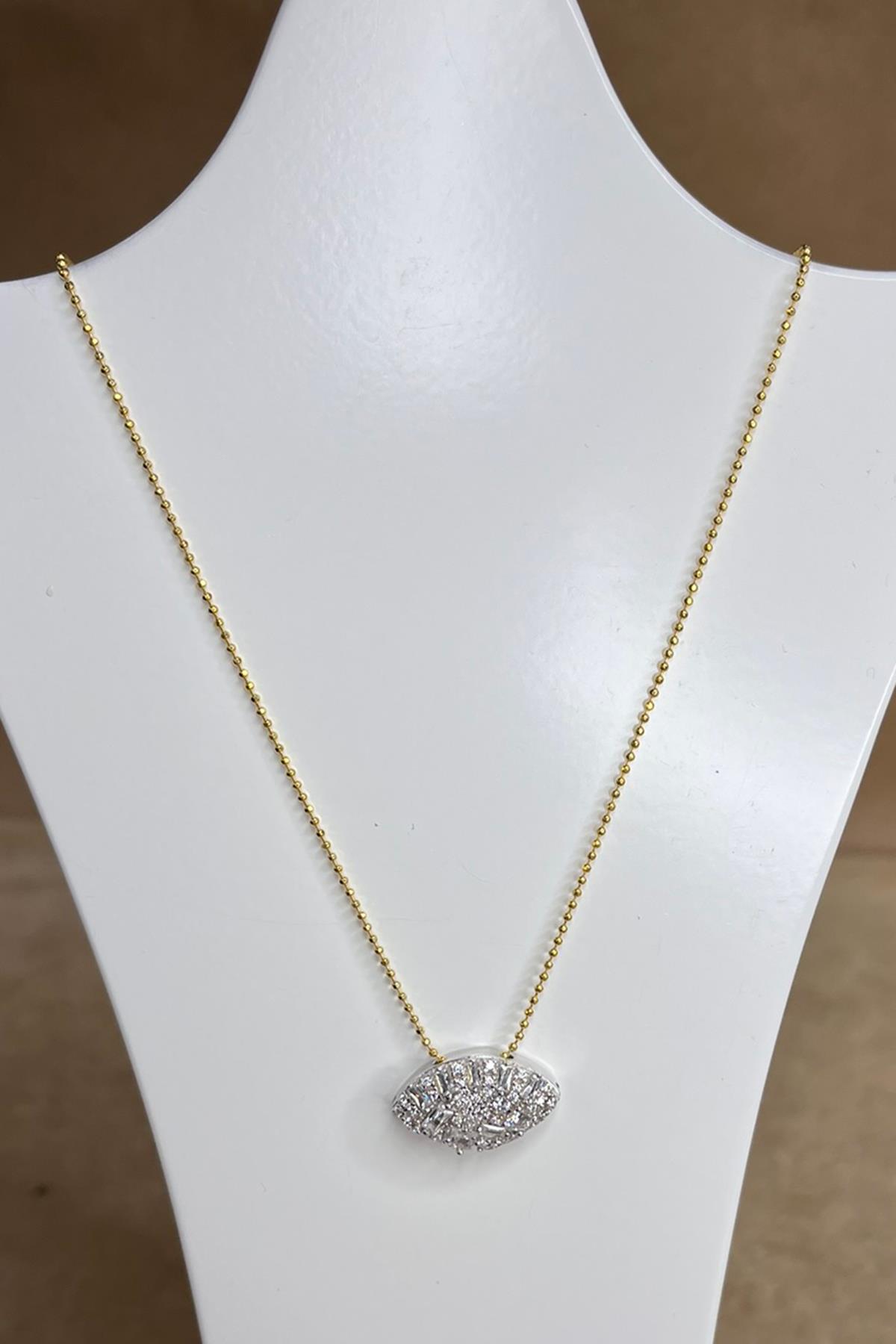 Taşlı Gümüş Kolye By-8927