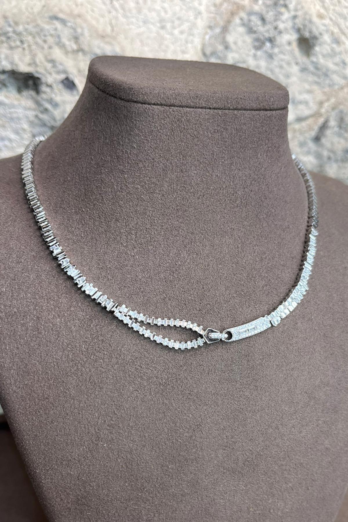 Taşlı Gümüş Kolye By-9030