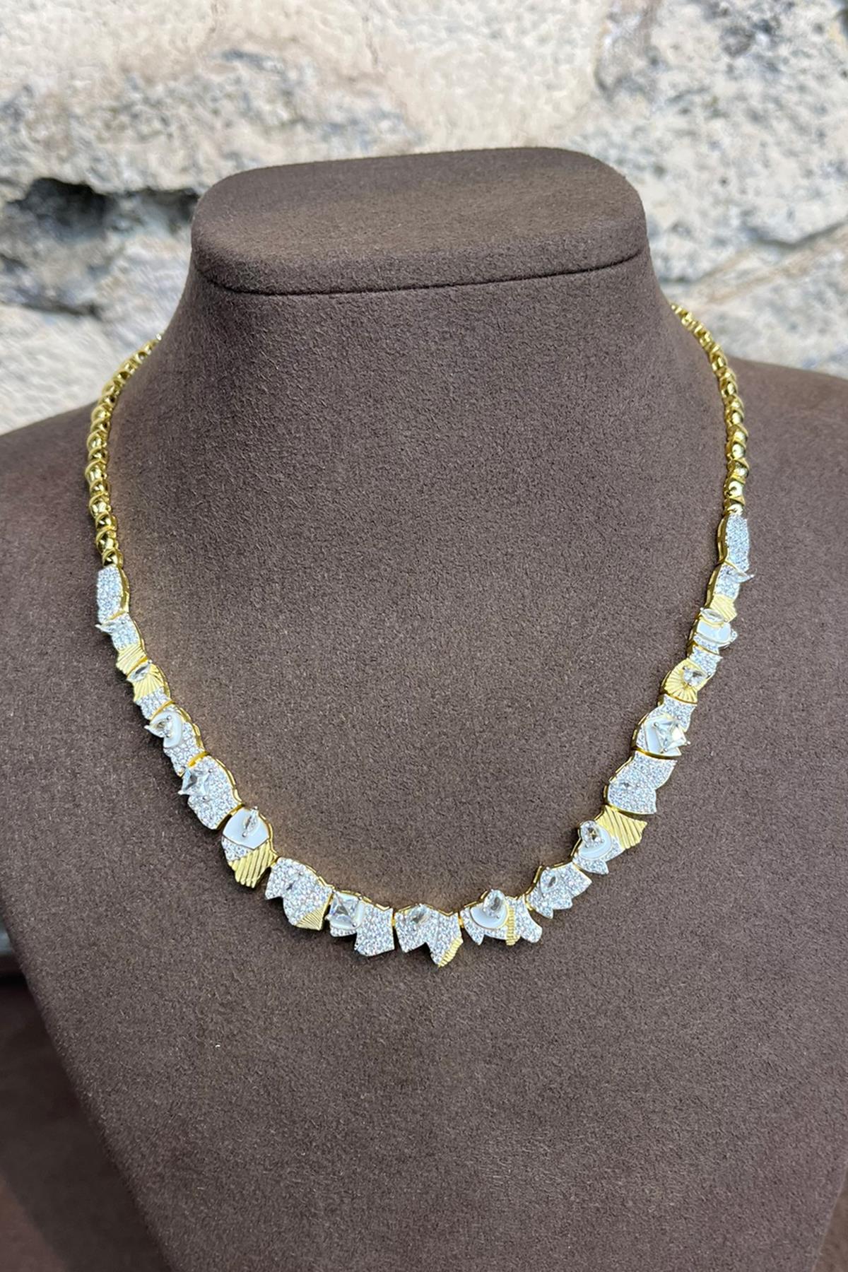 Taşlı Gümüş Kolye By-9036