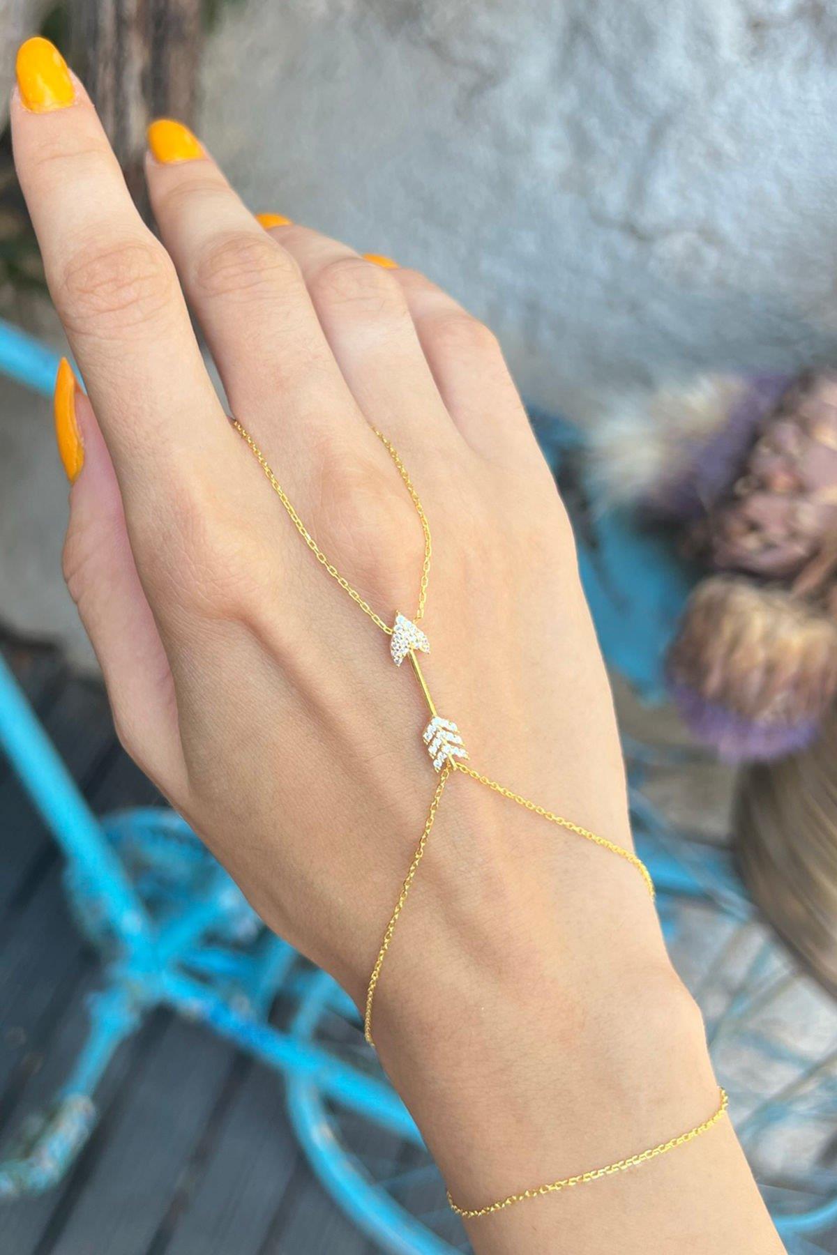 Taşlı Ok Model Gümüş Şahmeran By-7412