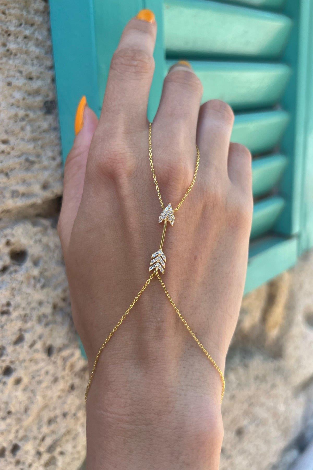 Taşlı Ok Model Gümüş Şahmeran By-7412